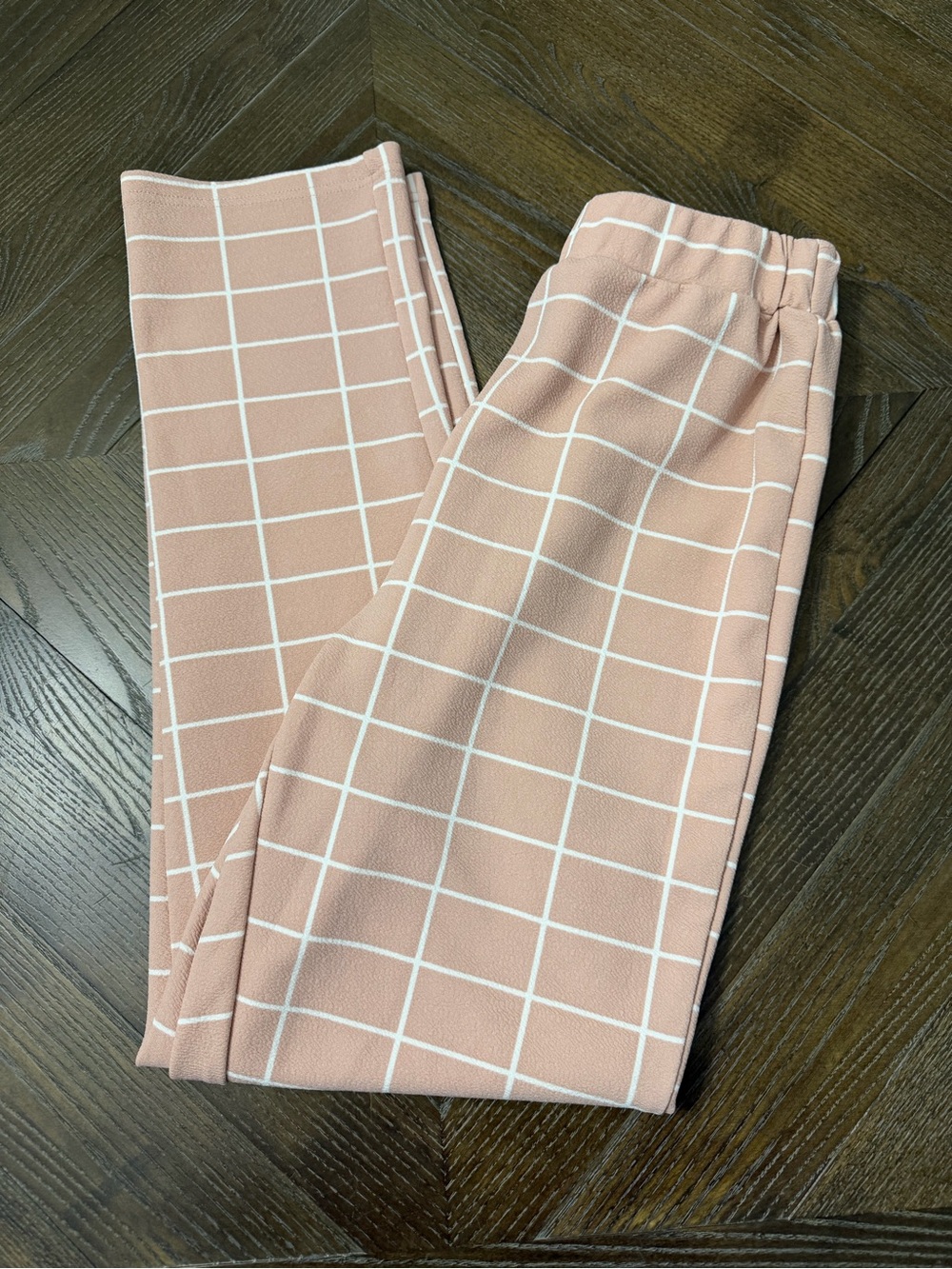 SHEIN Blush Pink Windowpane Jogger Pants